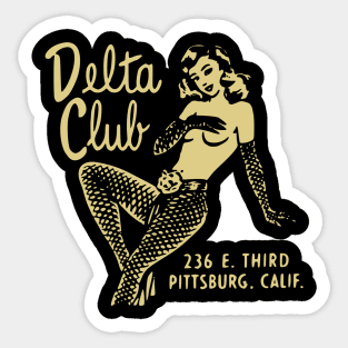 Delta Club Cocktail Lounge Pin Up Girl Vintage Matchbook Sticker